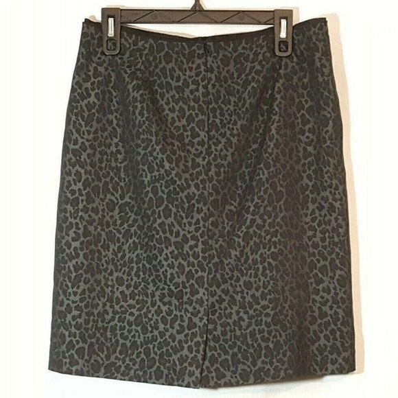 Willi Smith Pencil Skirt Animal Print Leopard Cheetah Sz 10 Black Grey Brown - Picture 3 of 3